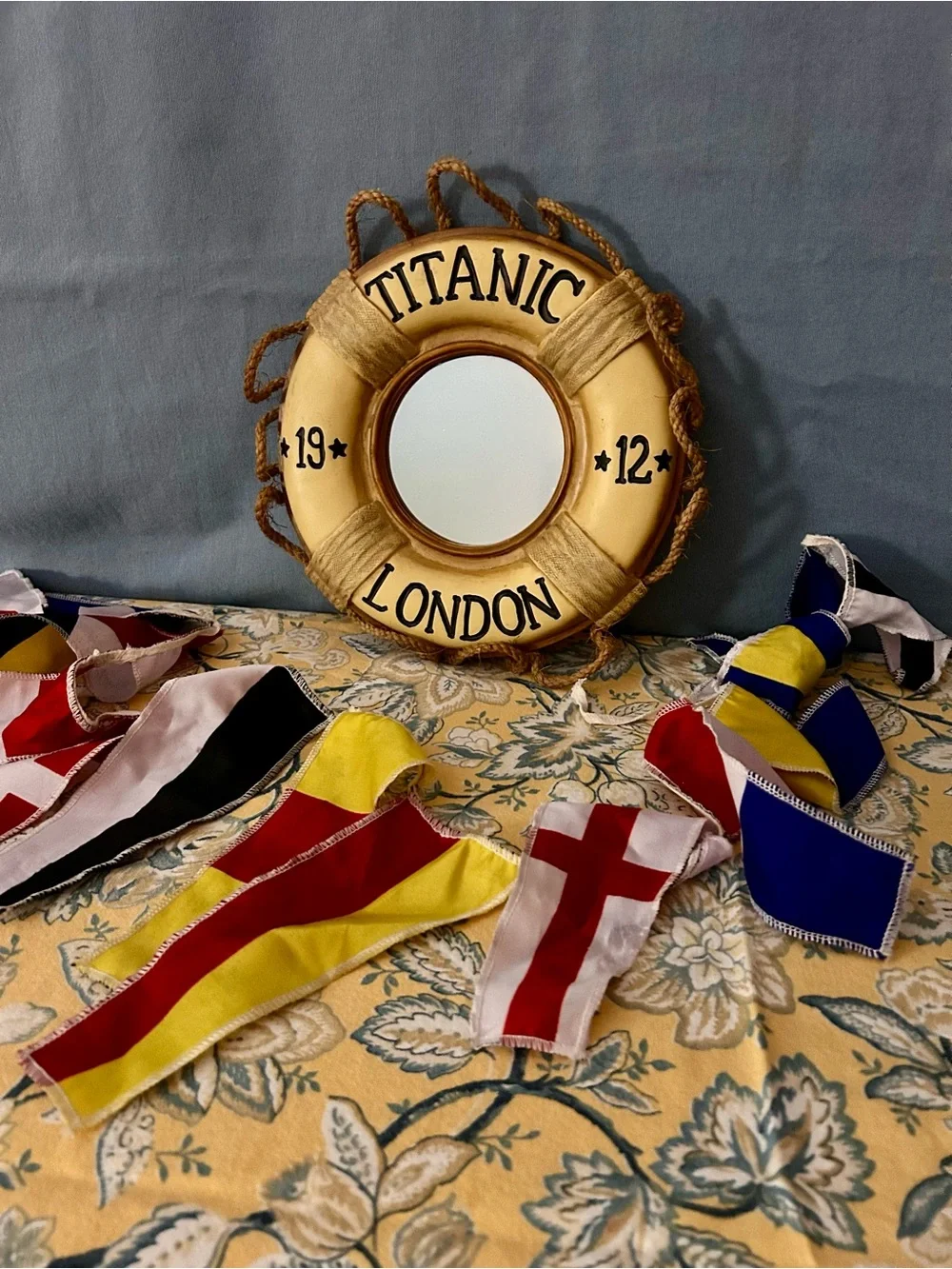 Titanic Themed Display Mirror & Nautical Flags Bundle
